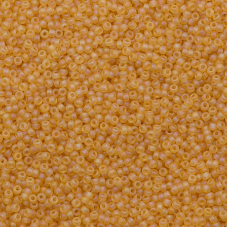 50g Miyuki Round Seed Bead 11/0 Matte Transparent Light Amber AB (132FR)