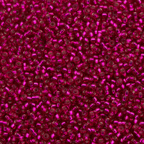 Miyuki Round Seed Bead 15/0 Silver Lined Dyed Raspberry (1436)