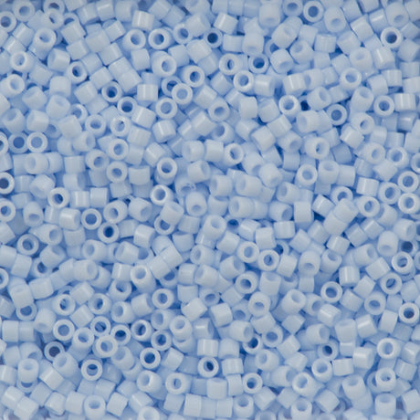 Miyuki Delica Seed Bead 11/0 Opaque White Glazed Arctic Blue 2-inch Tube DB1497