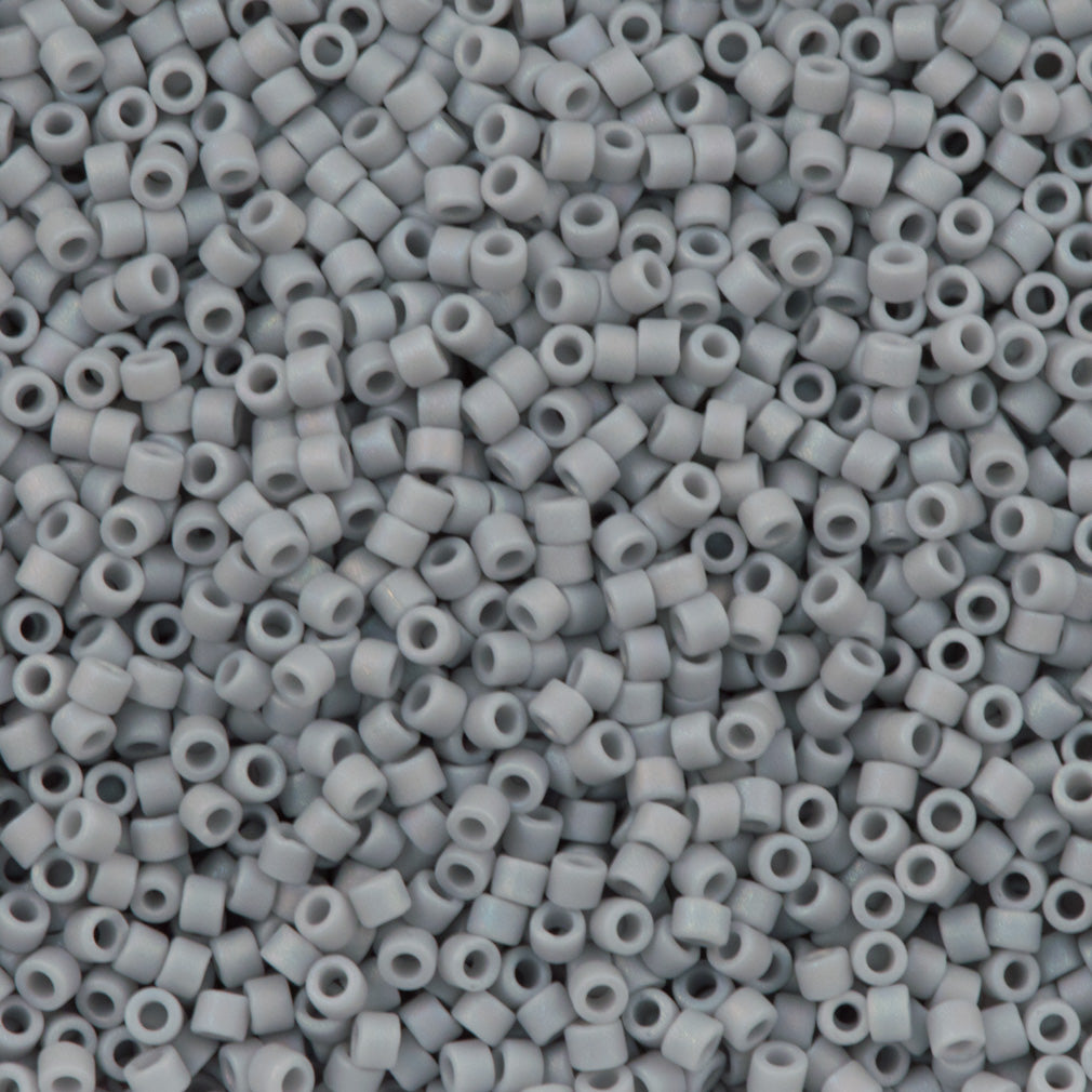Miyuki Delica Seed Beads 11/0 - Opaque Gray AB DB168 7.2 Grams
