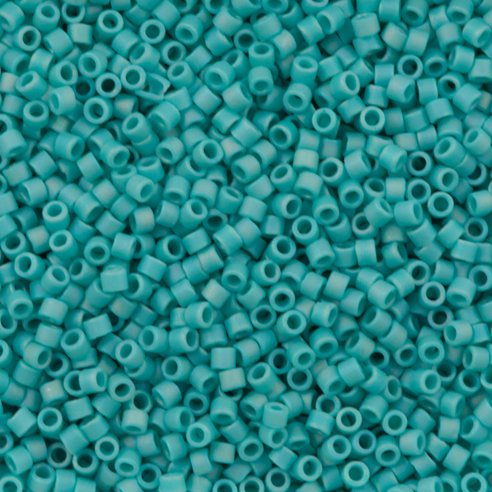 Miyuki Delica Seed Bead 10/0 Matte Opaque Turquoise AB 7g Tube DBM878