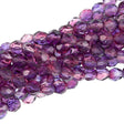 50 Czech Fire Polished 6mm Round Bead Dual Coated Amethyst Fuchsia (48014)