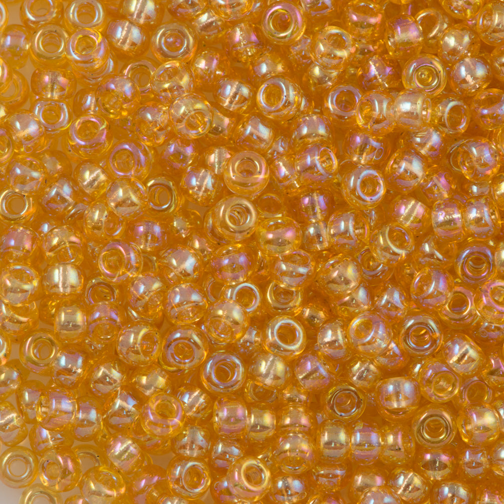 Miyuki Round Seed Bead 6/0 Transparent Light Amber AB 20g Tube (251)