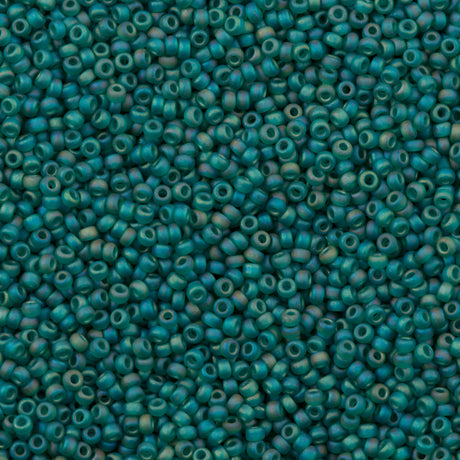 50g Miyuki Round Seed Bead 11/0 Matte Dark Green AB (147FR)