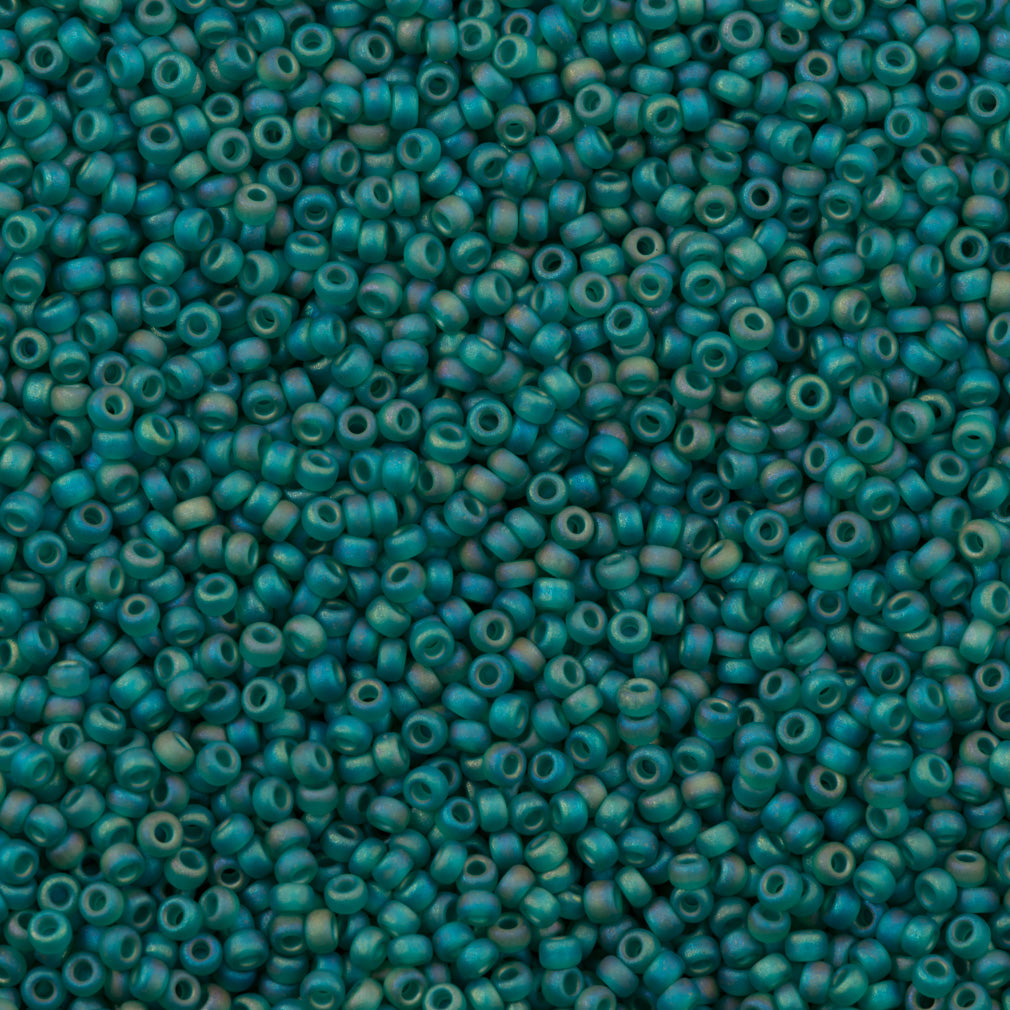 Miyuki Round Seed Bead 11/0 Matte Dark Green AB (147FR)