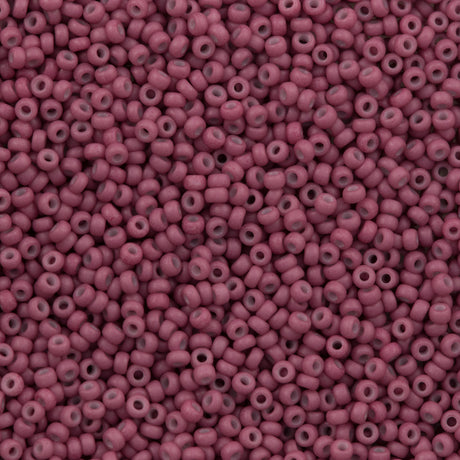 50g Miyuki Round Seed Bead 11/0 Opaque Matte Dyed Old Rose (2046)