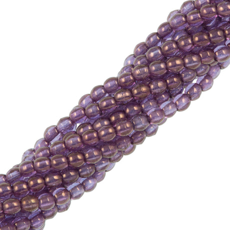 200 Czech 3mm Pressed Glass Round Beads Bronze Illusion (04415)