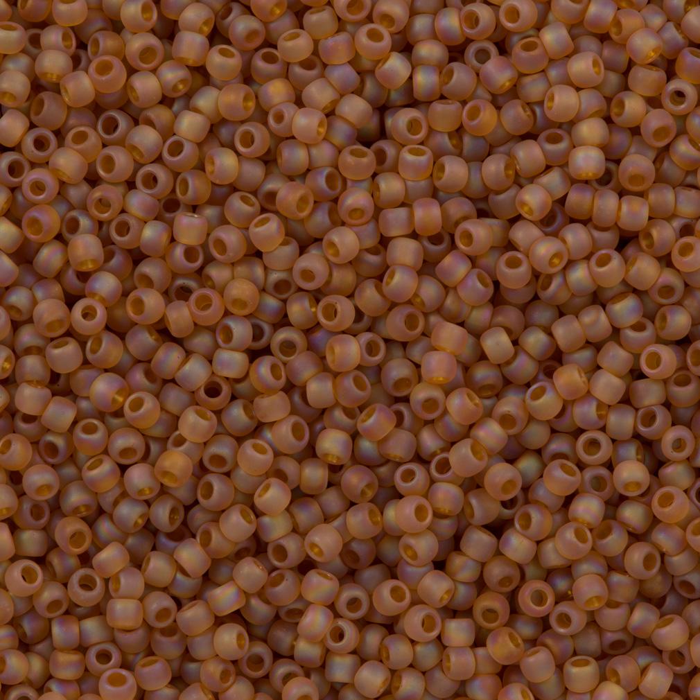 50g toho Round Seed Bead 8/0 Transparent Matte Dark Amber AB 30g (162CF)