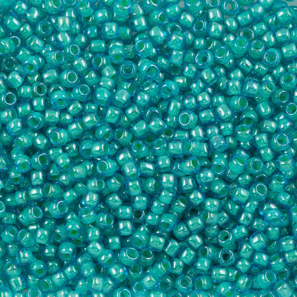 Toho Round Seed Beads 6/0 Inside Color Lined Aqua Blue 2.5-inch tube (954)