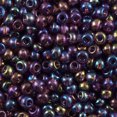 Czech Seed Bead Transparent Amethyst AB 1/2 Hank 8/0 (21060)