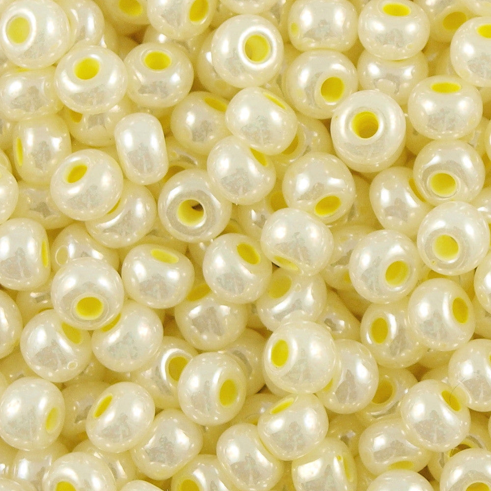 Czech Seed Bead 6/0 Yellow Ceylon 1/2 Hank (37186)