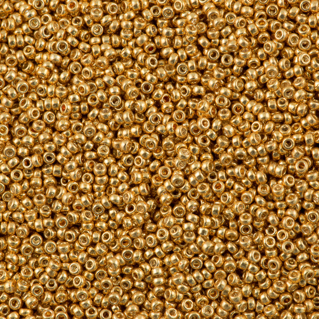 Miyuki ROUND 15/0 Seed Beads DURACOAT GALVANIZED GOLD (2 tube)
