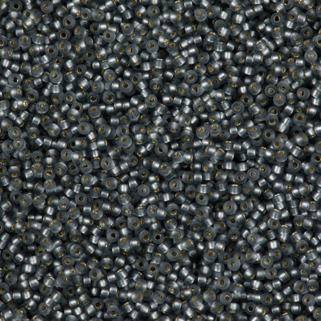 Miyuki Round Seed Bead 11/0 Matte Silver Lined Grey 22g Tube (21F)