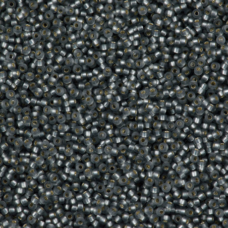 50g Miyuki Round Seed Bead 11/0 Matte Silver Lined Grey (21F)