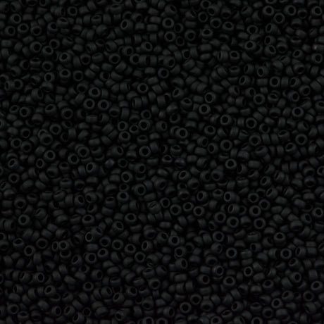 Miyuki Round Seed Bead 15/0 Opaque Matte Black 2-inch Tube (401F)