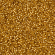 Miyuki Round Seed Bead 15/0 Matte Silver Lined Dark Gold 2-inch Tube (4F)