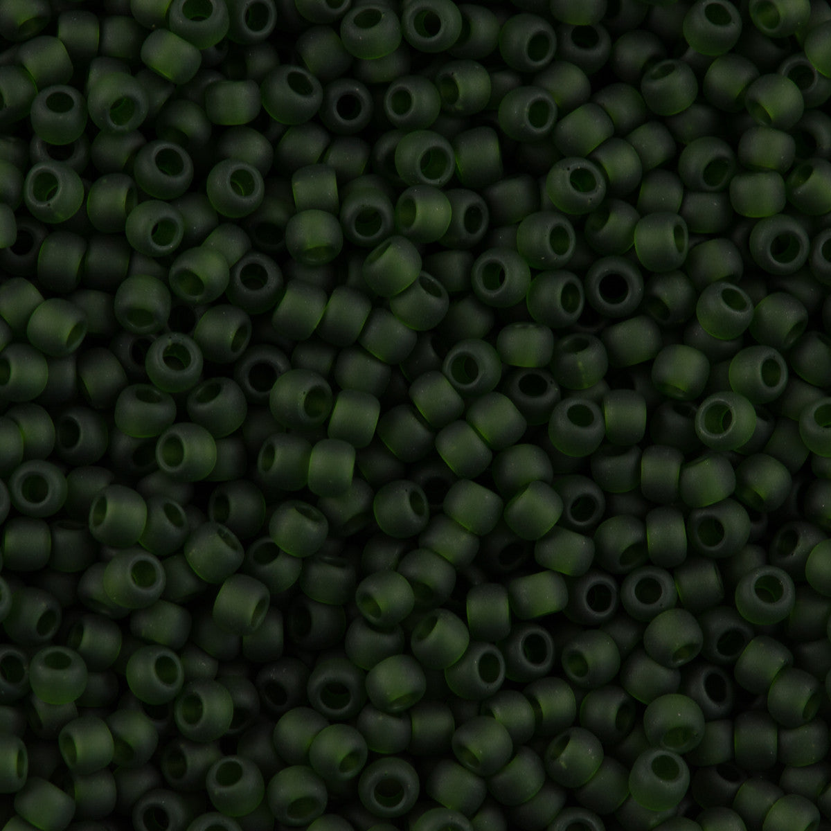 Toho Round Seed Bead 8/0 Transparent Matte Moss 2.5-inch tube (940F)