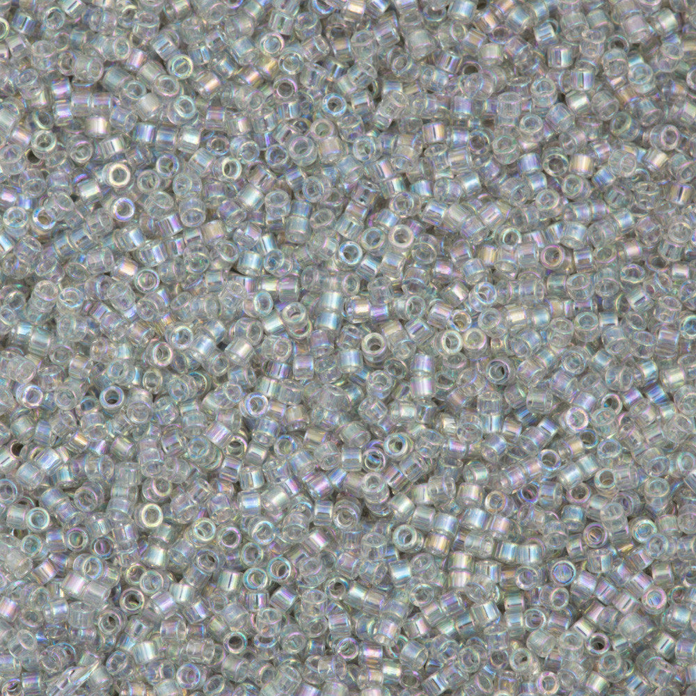 Miyuki Delica Seed Bead 11/0 Transparent Grey AB 2-inch Tube DB1251