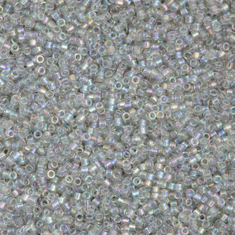 Miyuki Delica Seed Bead 11/0 Transparent Grey AB 2-inch Tube DB1251