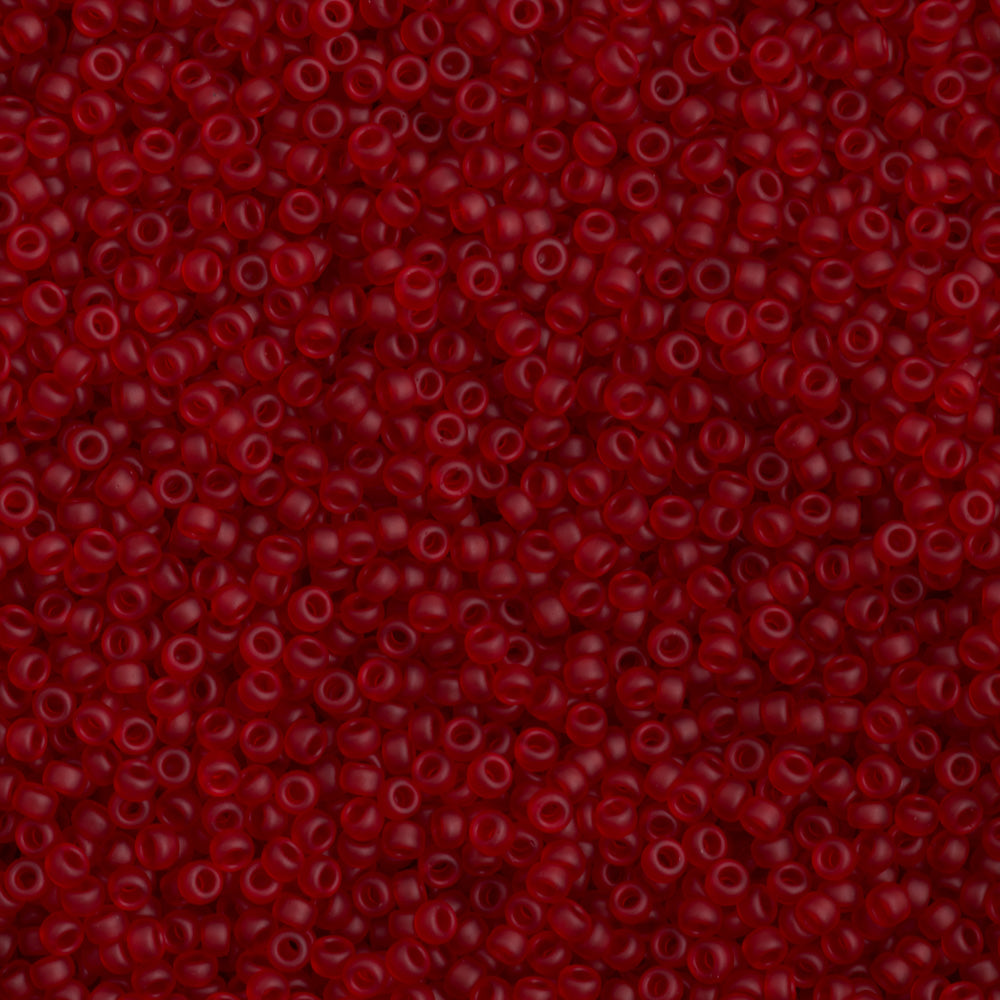 Miyuki Round Seed Bead 11/0 Matte Transparent Ruby (141F)