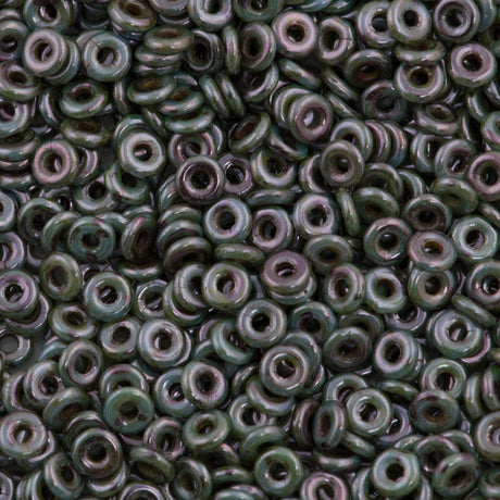 Czech O Beads Opaque Green Luster 7.9g Tube (65431P)