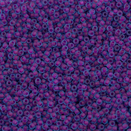 Toho Round Seed Bead 11/0 Inside Color Lined Violet Matte Blue 2.5-inch Tube (252F)