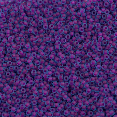 50g Toho Round Seed Beads 11/0 Inside Color Lined Violet Matte Blue (252F)