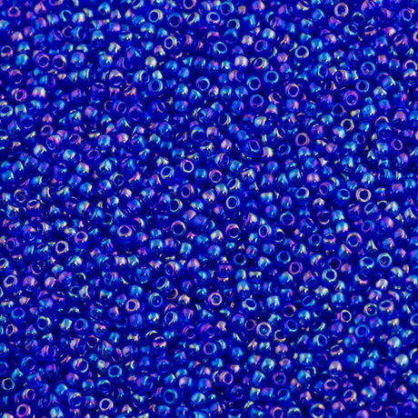 Toho Round Seed Bead 11/0 Transparent Periwinkle AB 2.5-inch Tube (87)