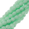 100 Czech Fire Polished 4mm Round Bead Opaque Pale Turquoise (63100)