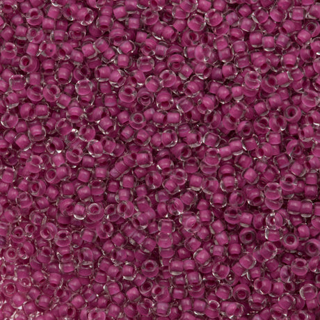 50g Czech Seed Bead 10/0 Crystal Lined Dark Fuchsia Terra (38327)