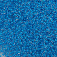 50g Czech Seed Bead 10/0 Crystal Lined Blue Turquoise Terra (38365)