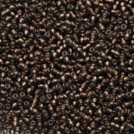 50g Czech Seed Bead 10/0 Copper Lined Black Diamond (49010)