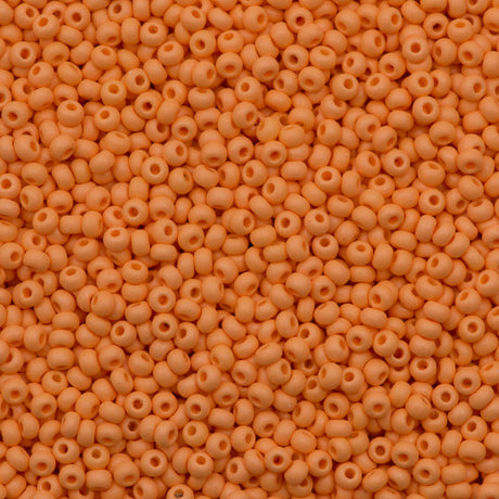 50g Czech Seed Bead 10/0 Opaque Matte Orange (26850)