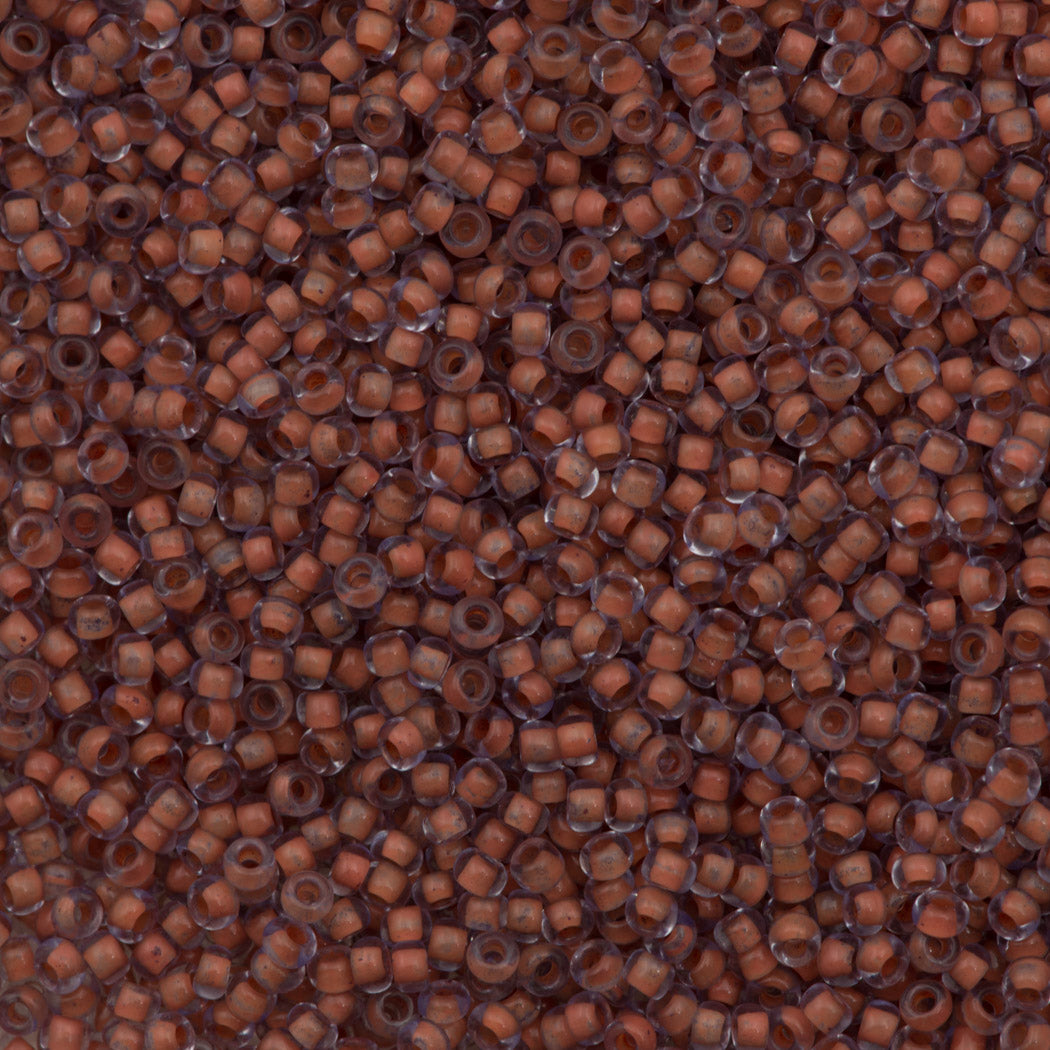 50g Czech Seed Bead 10/0 Blue Color Lined Terra Light Brown (80389)