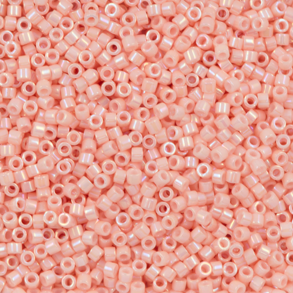 Miyuki Delica Seed Bead 11/0 Opaque Luster Creamy Nectarine AB 2-inch Tube DB1503