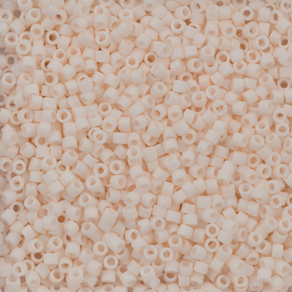 Miyuki Delica Seed Bead 11/0 Opaque Matte Blushed White AB 2-inch Tube DB1520