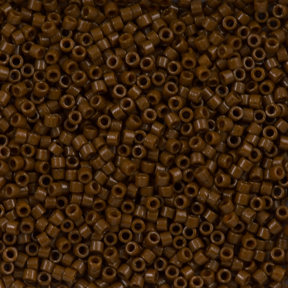 Miyuki Delica Seed Bead 11/0 Duracoat Dyed Opaque Cognac 2-inch Tube DB2142