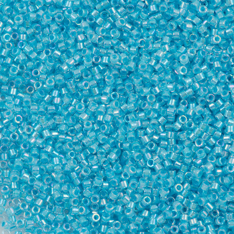 Miyuki Delica Seed Bead 11/0 Inside Dyed Color Sky Blue AB 2-inch Tube DB57