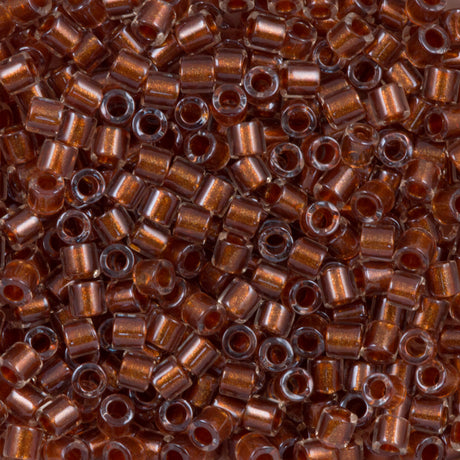 Miyuki Delica Seed Bead 8/0 Crystal Inside Color Lined Auburn 6.7g Tube DBL915