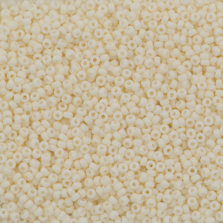 Miyuki Round Seed Bead 15/0 Opaque Matte Cream 2-inch Tube (2021)