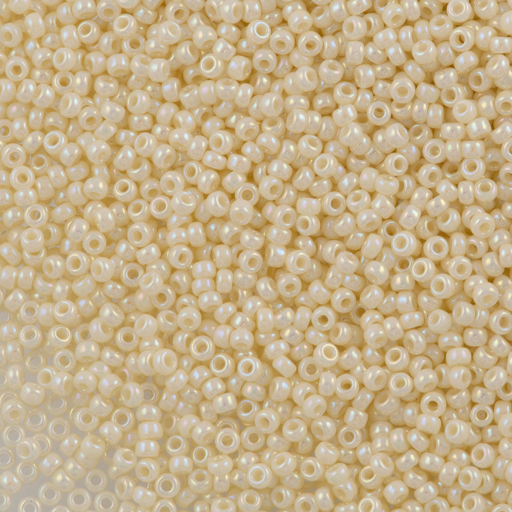 50g Miyuki Round Seed Bead 11/0 Opaque Light Beige AB (486)