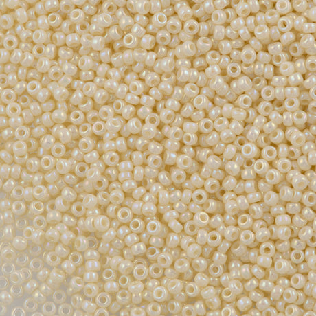 50g Miyuki Round Seed Bead 11/0 Opaque Light Beige AB (486)