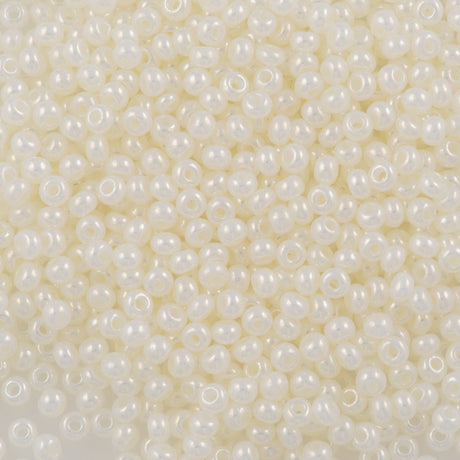 Czech Seed Bead 11/0 Ceylon Pearl White 2-inch Tube (47102)