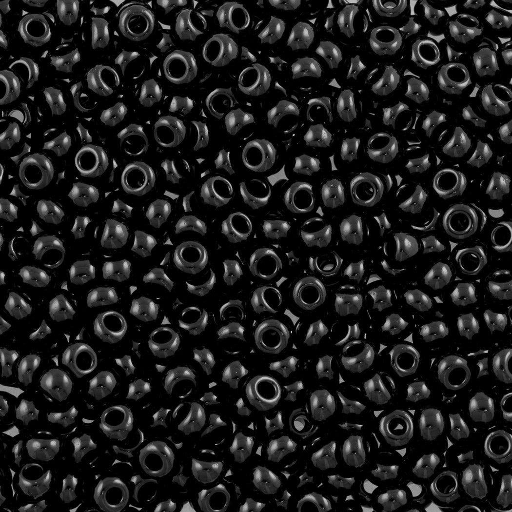 Czech Seed Bead 8/0 Jet Black 2-inch Tube (23980)