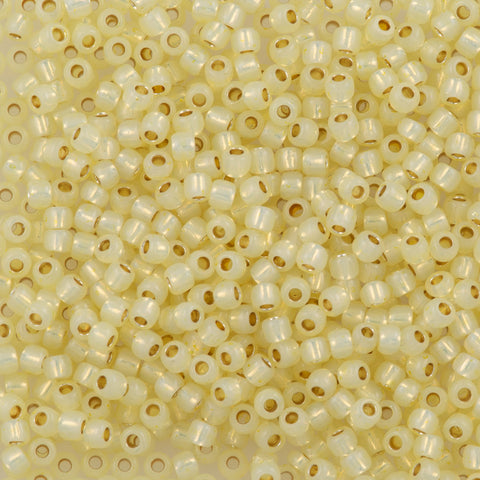 Toho Seed Bead 11/0 Permanent Finish Silver Lined Milky Jonquil #2109PF ...