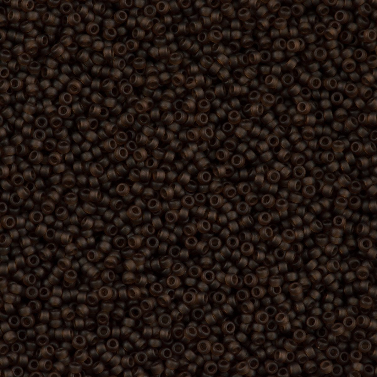 50g Miyuki Round Seed Bead 11/0 Matte Transparent Brown (135F)