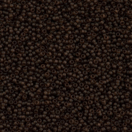 50g Miyuki Round Seed Bead 11/0 Matte Transparent Brown (135F)