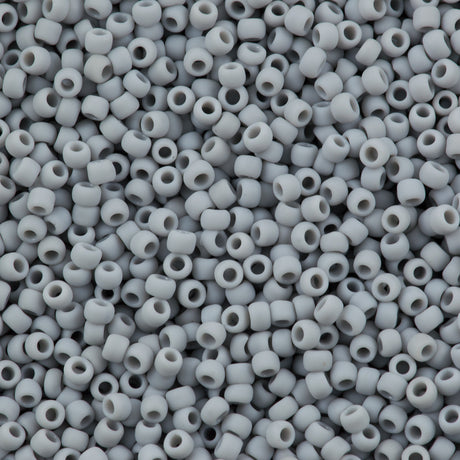 Toho Round Seed Bead 11/0 Opaque Matte Gray 2.5-inch Tube (53F)