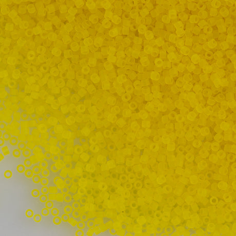 25g Miyuki Delica Seed Bead 11/0 Matte Transparent Yellow DB743