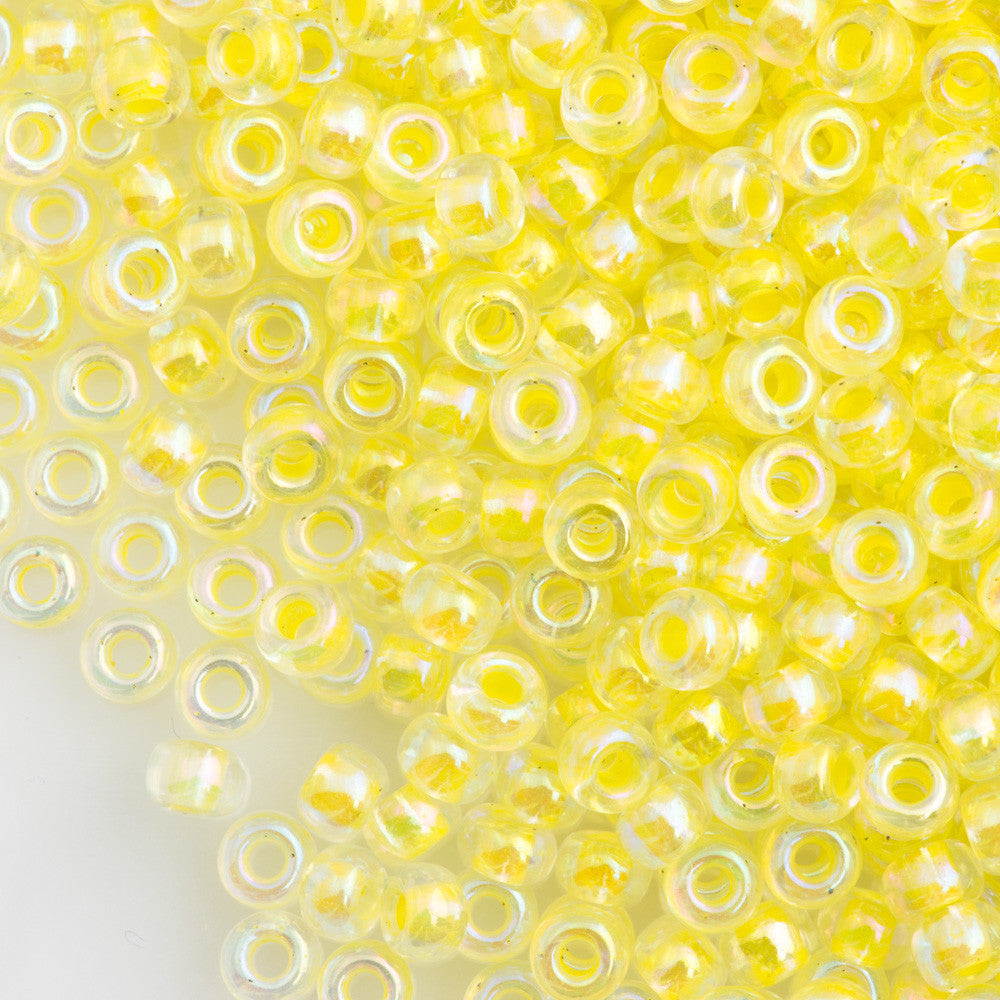 Miyuki Round Seed Bead 6/0 Inside Color Lined Light Yellow AB 20g Tube (273)